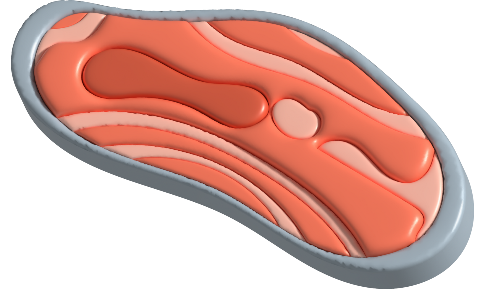 3D illustration, thick slices of raw salmon of fresh sashimi or trout sashimi png