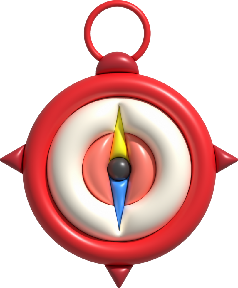 3D illustration. Compass tool. Navigation device. Compass object for navigation and orientation png