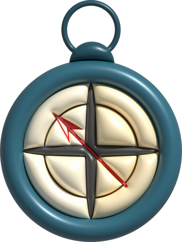 3D illustration. Compass tool. Navigation device. Compass object for navigation and orientation png