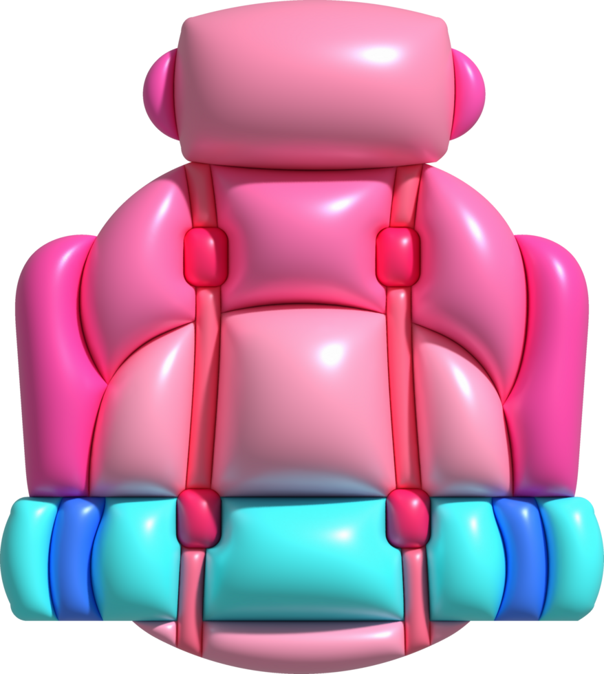 3d illustration travel bag backpack camp backpacking with camping hiking travel equipment. png