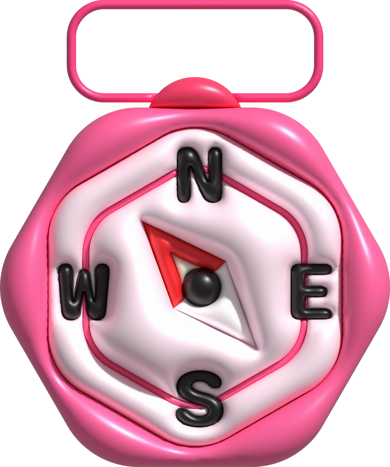 3D illustration. Compass tool. Navigation device. Compass object for