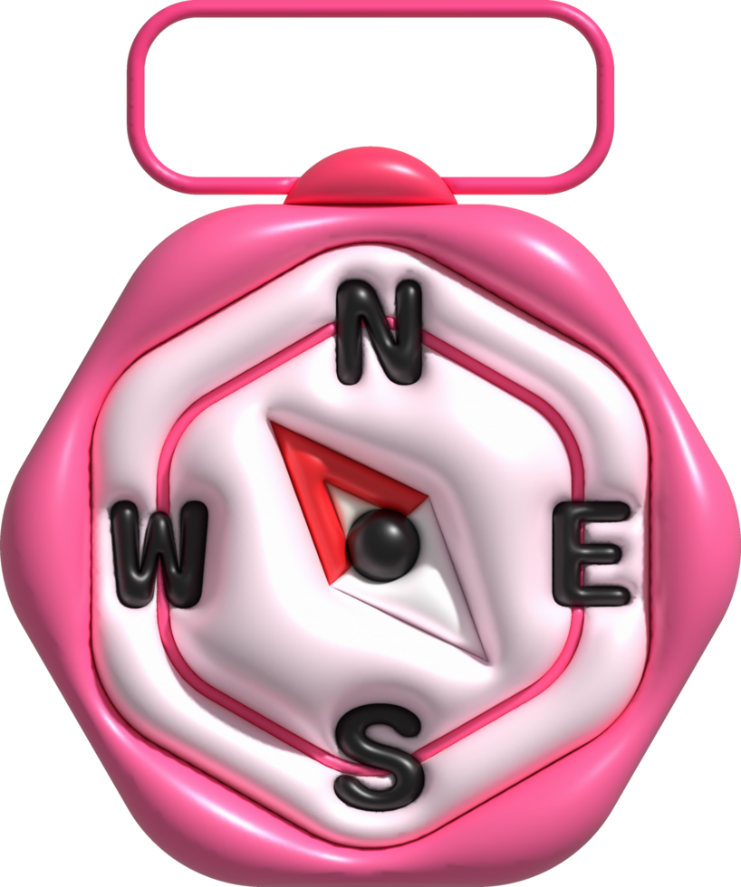 3D illustration. Compass tool. Navigation device. Compass object for navigation and orientation png