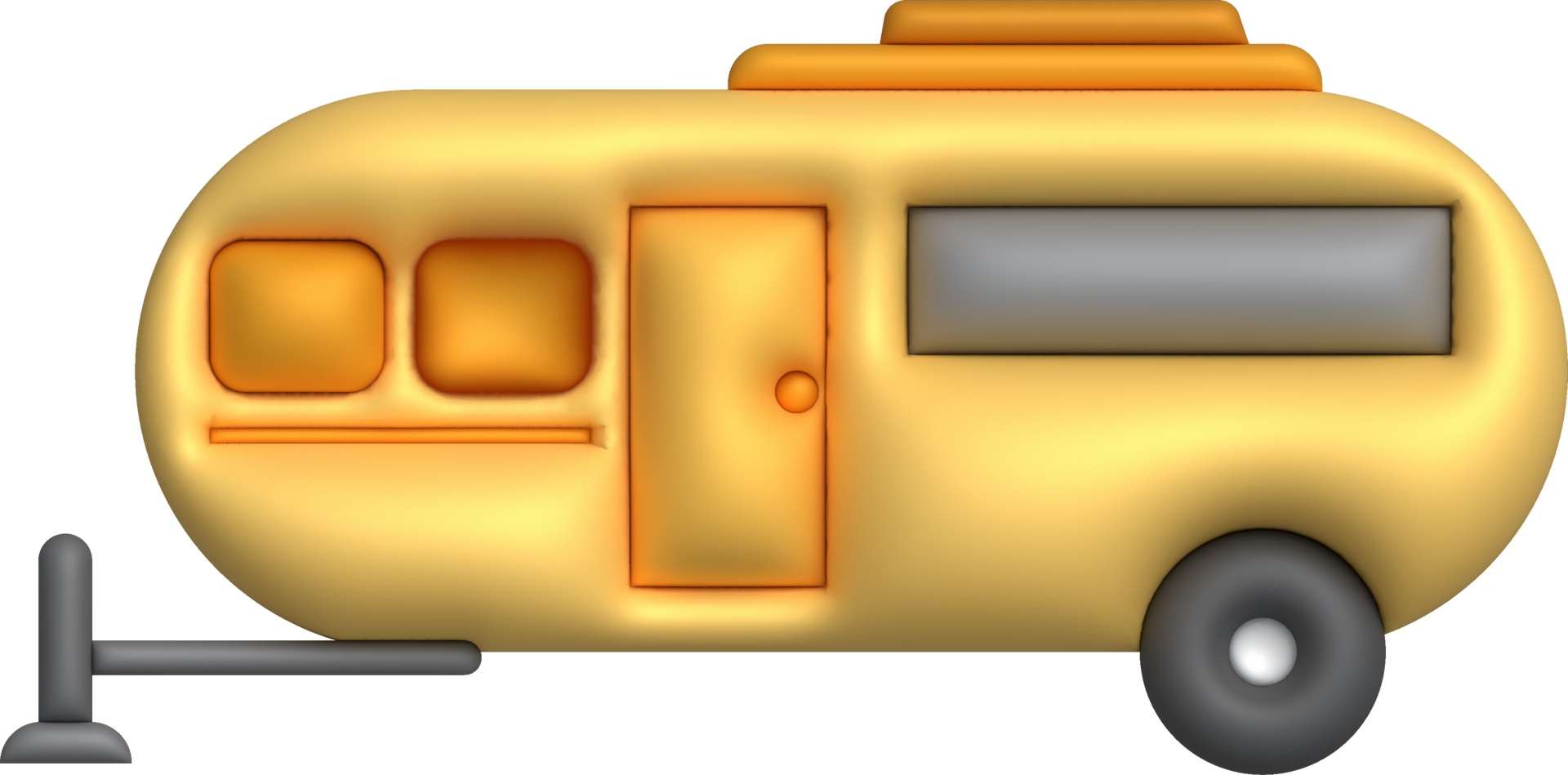 3d illustration camping caravan cars and trailers vehicles of travel caravans for camper. png