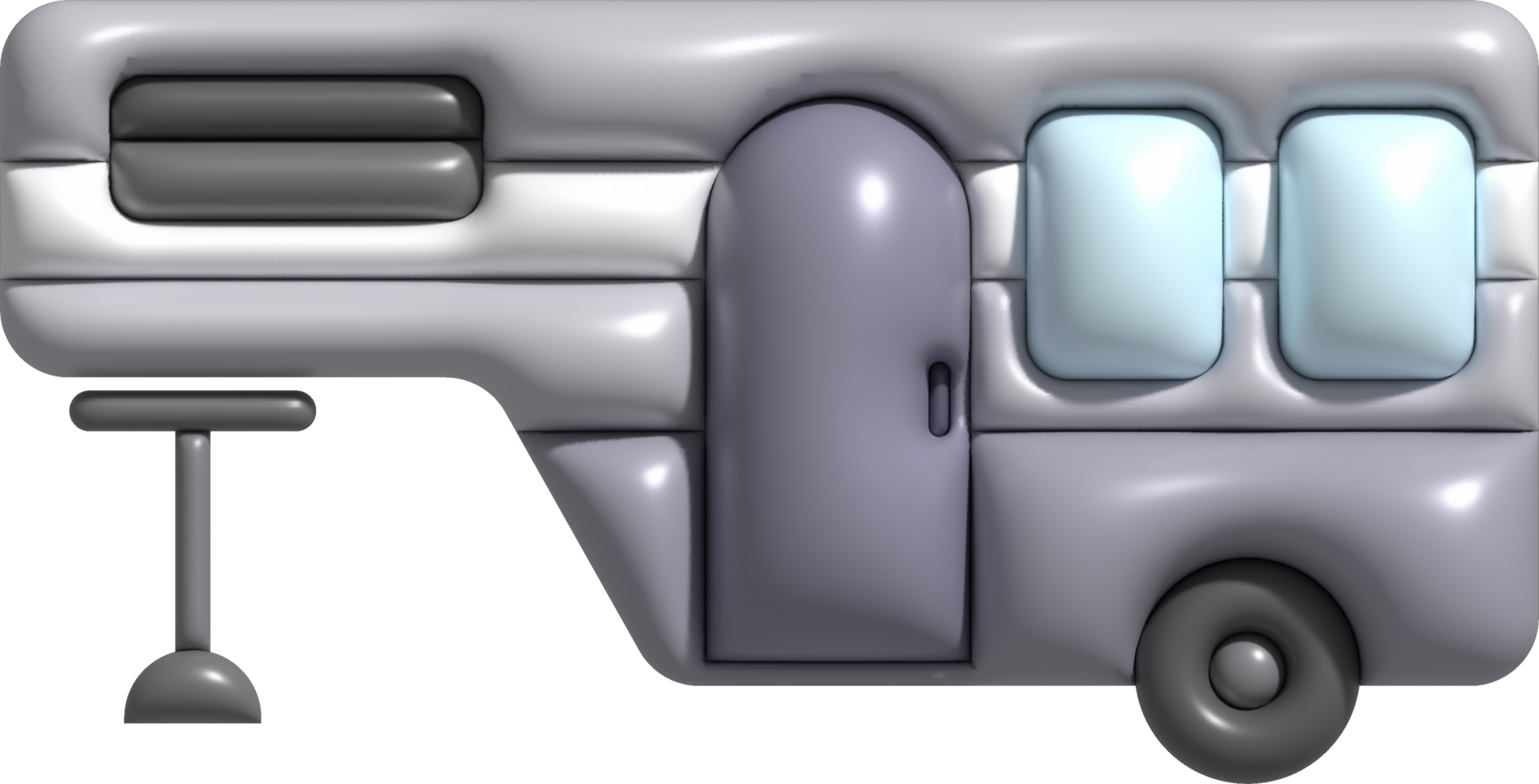 3d illustration camping caravan cars and trailers vehicles of travel caravans for camper. png