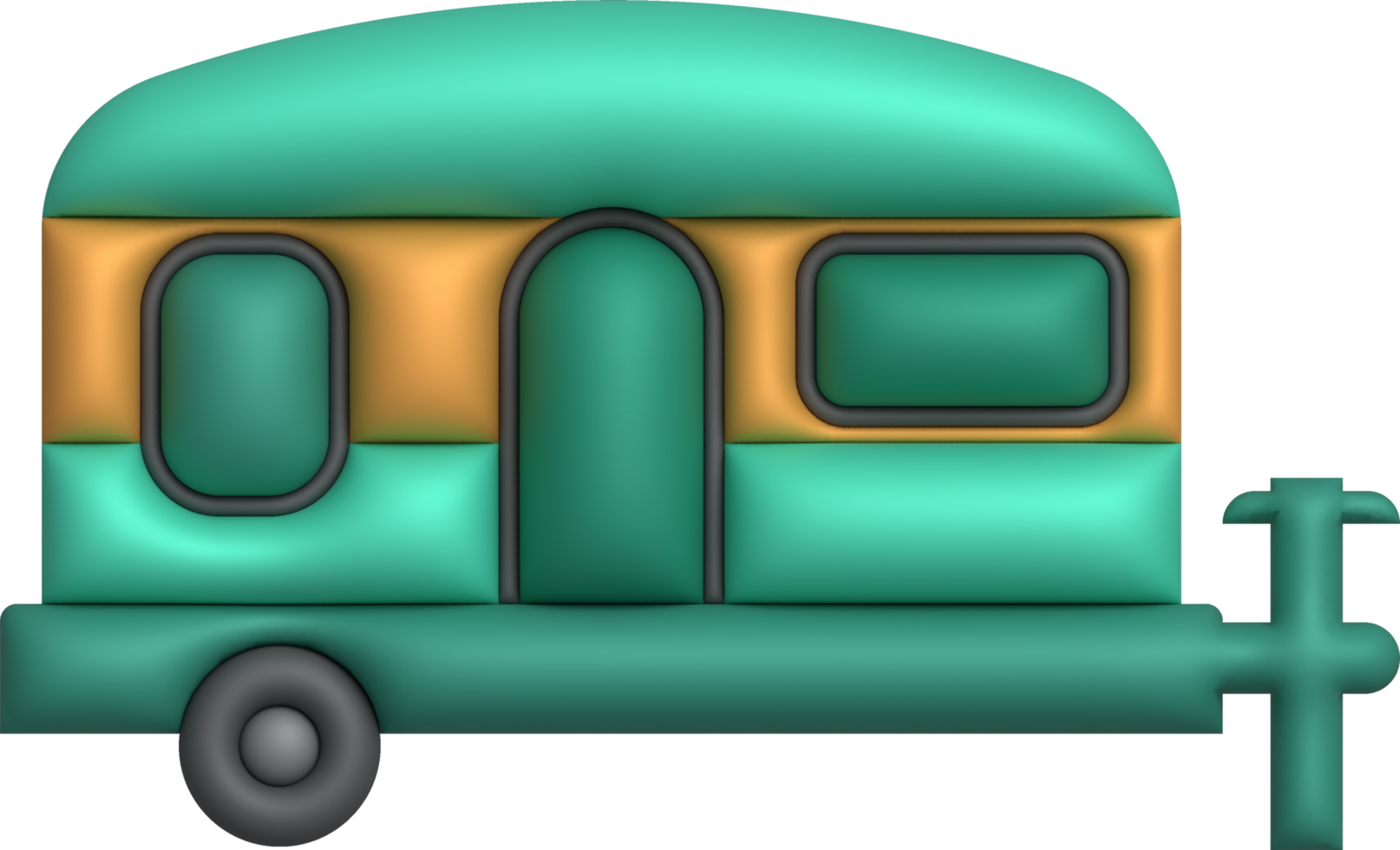 3d illustration camping caravan cars and trailers vehicles of travel caravans for camper. png