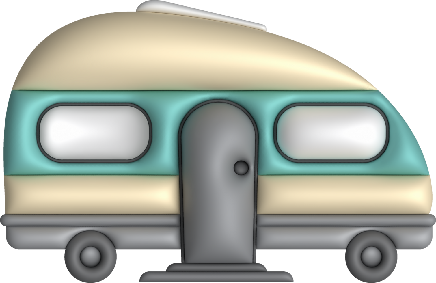 3d Illustration Camping Wohnwagen Autos und Anhänger Fahrzeuge von Reise Wohnwagen zum Wohnmobil. png