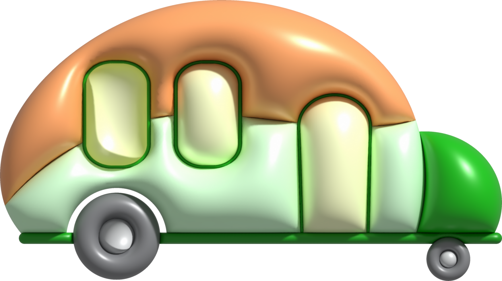 3d illustration camping caravan cars and trailers vehicles of travel caravans for camper. png