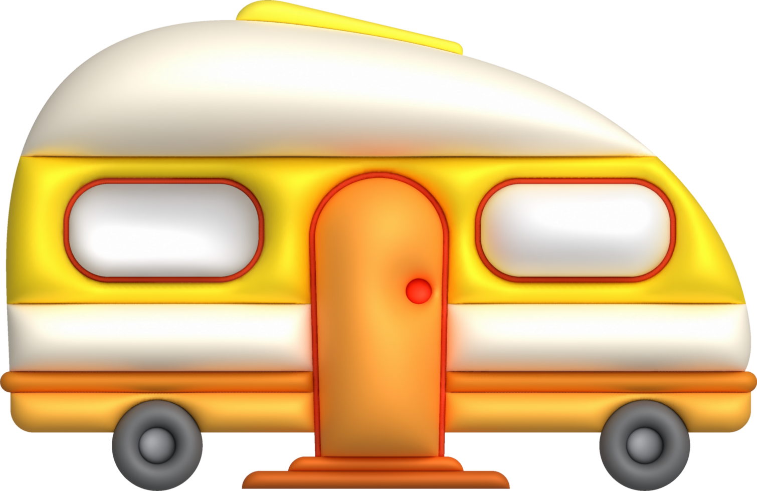 3d illustration camping caravan cars and trailers vehicles of travel caravans for camper. png