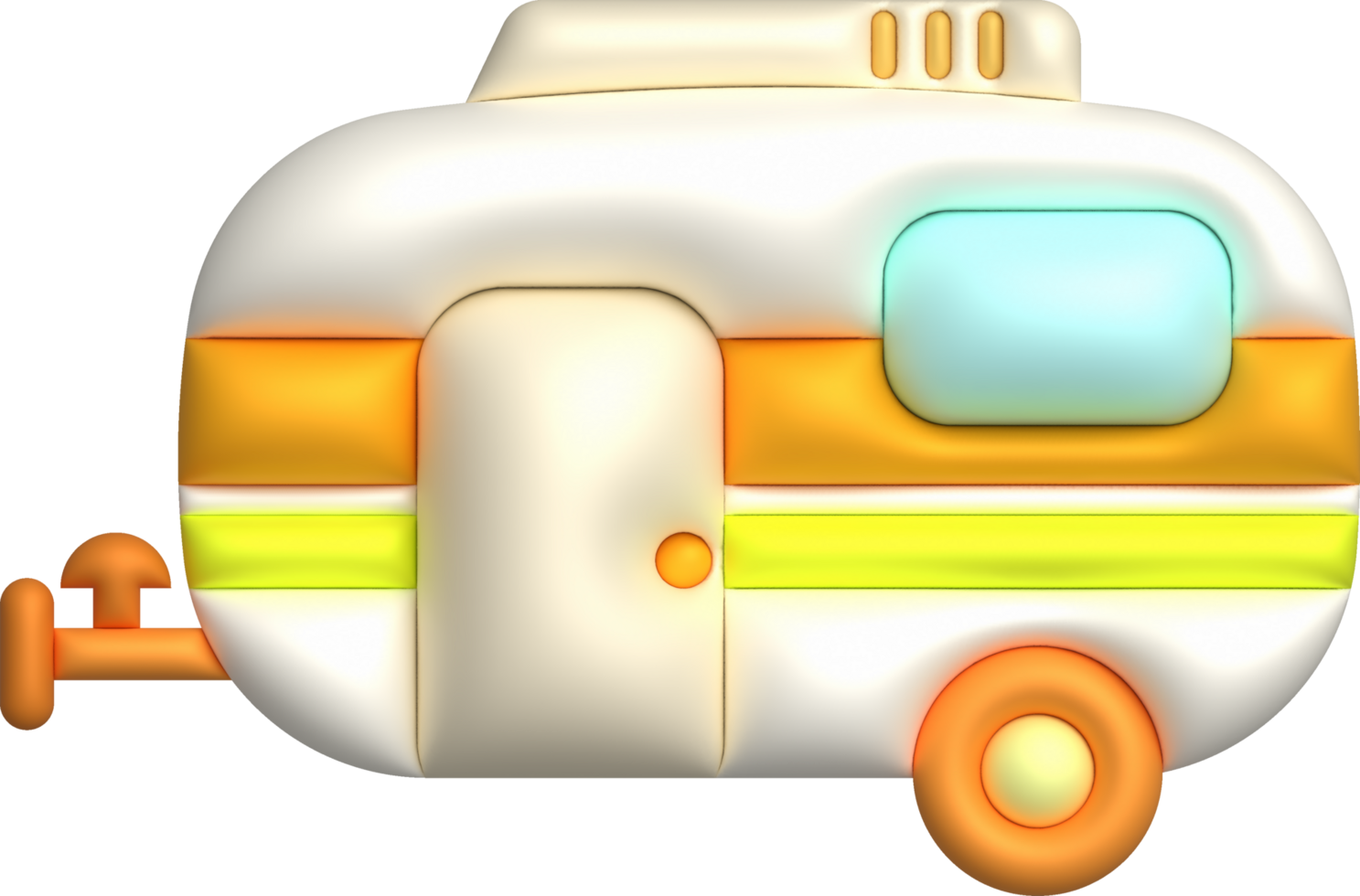 3d illustration camping caravan cars and trailers vehicles of travel caravans for camper. png