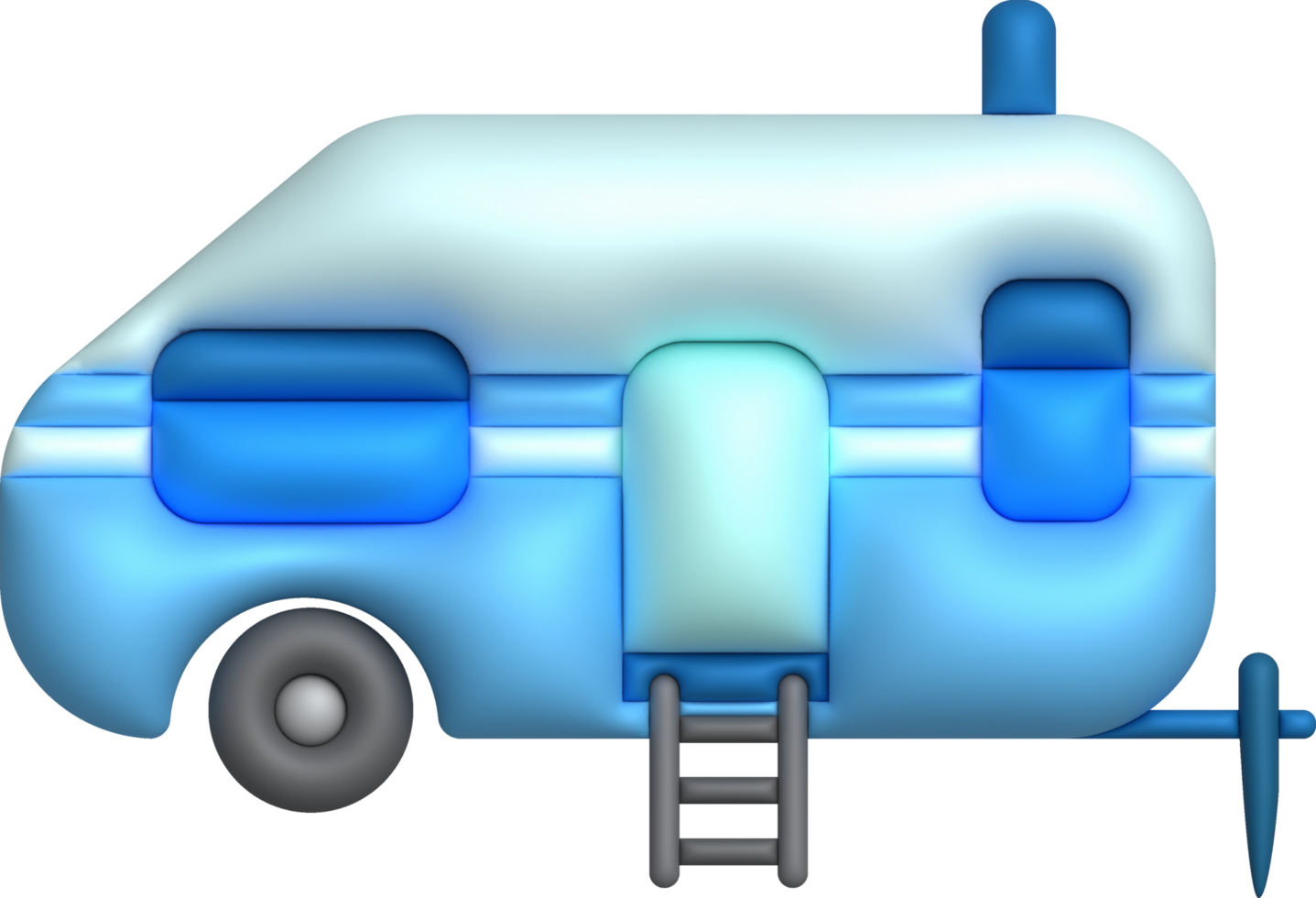 3d Illustration Camping Wohnwagen Autos und Anhänger Fahrzeuge von Reise Wohnwagen zum Wohnmobil. png