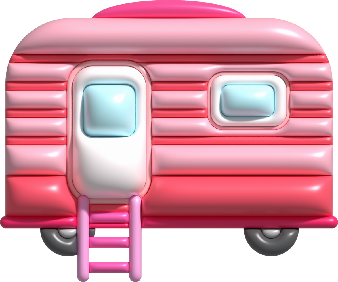 3d illustration camping husvagn bilar och trailers fordon av resa husvagnar för husbil. png