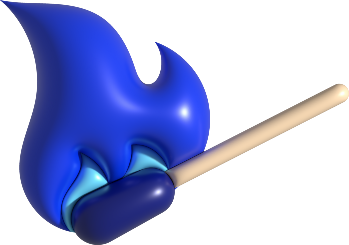 3d illustration burning match. Wood whole matchstick with sulfur head flaming stages. png