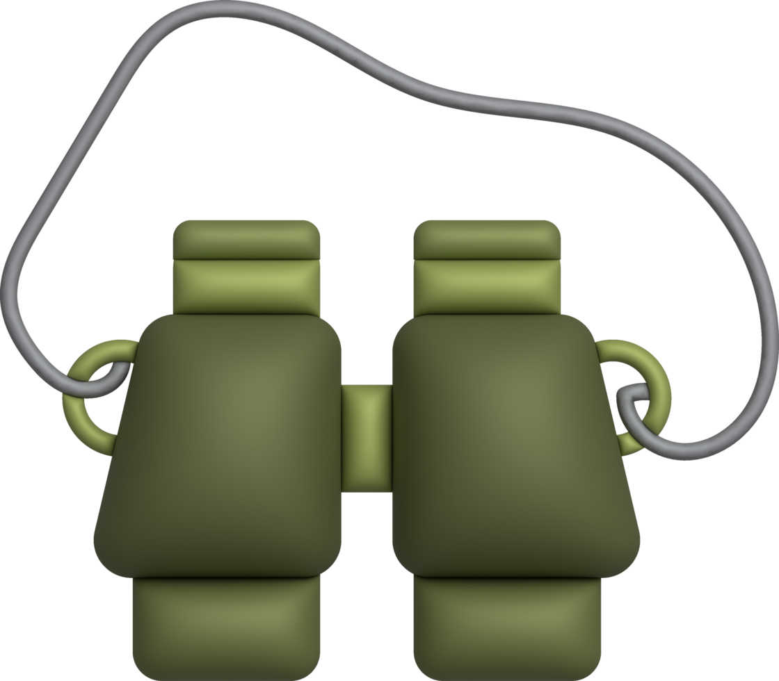 3d illustration Optical instruments for viewing distant. binoculars, spyglass. png