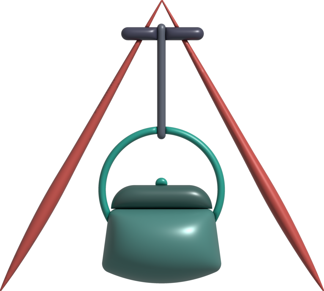 3D illustration. Camping stove cooking pot. png