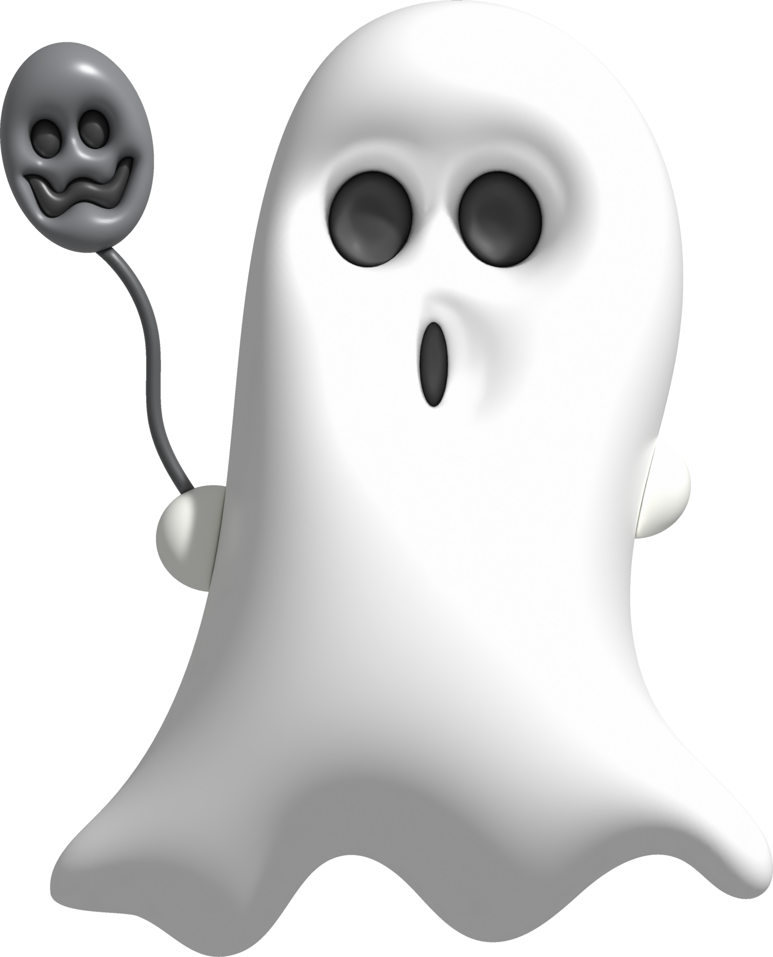 The PNG 3d Images, Halloween 3d White Ghost Scary Face Png Right View,  Halloween, 3d, White PNG Image For Free Download