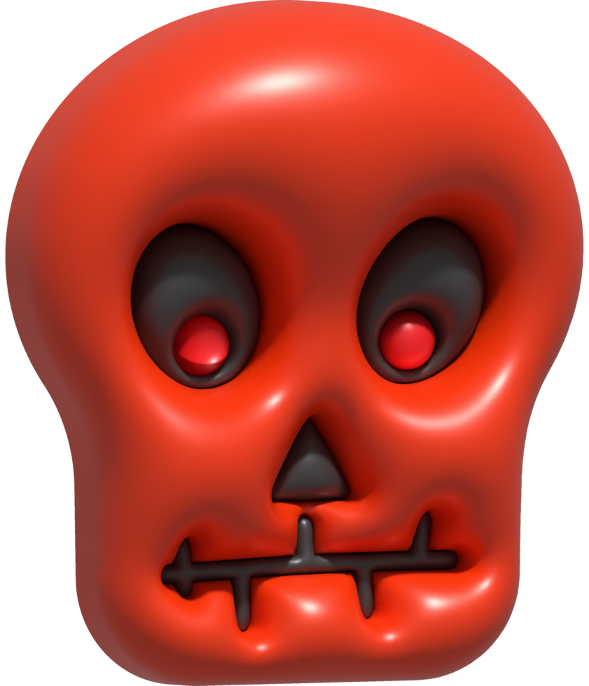 3D illustration. Face of a devil skull for Halloween. png