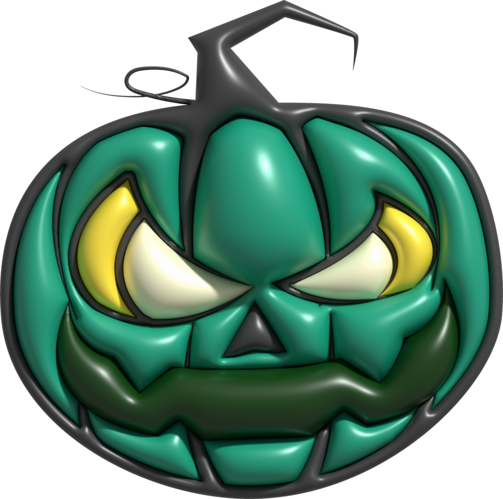 3D illustration. The face of a devil pumpkin on Halloween. 26914334 PNG