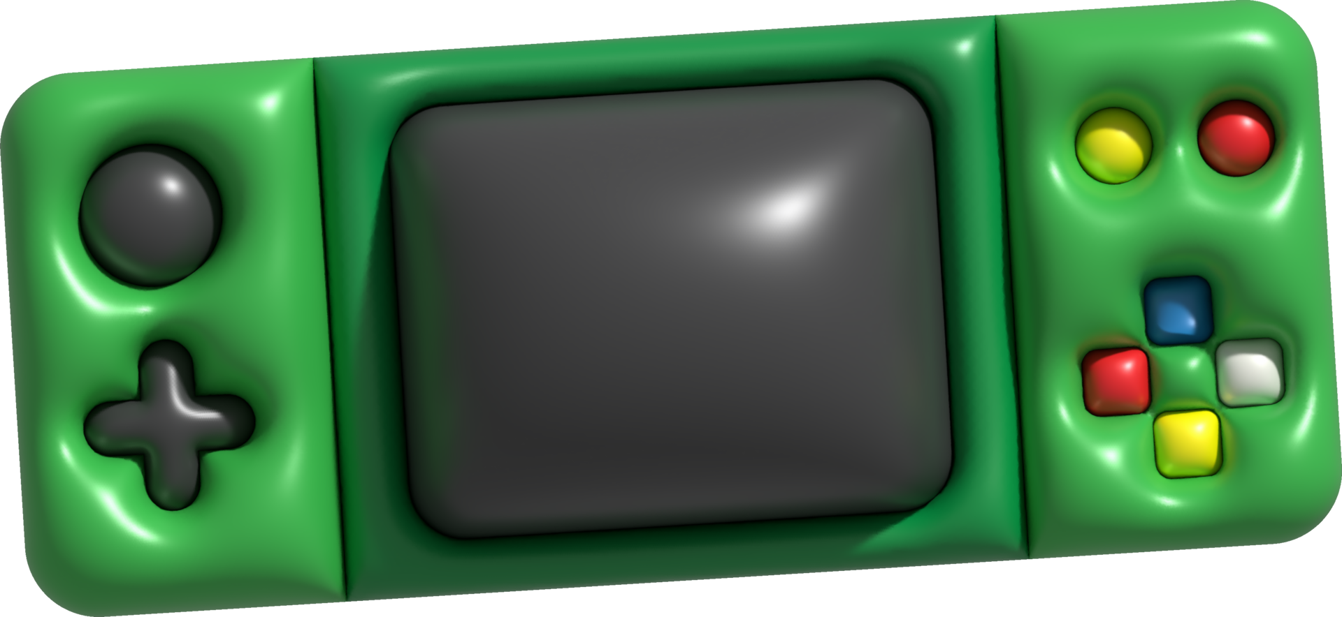 3d icon joystick gamepad game console or game controller with display screen Computer game. minimalist cartoon style png