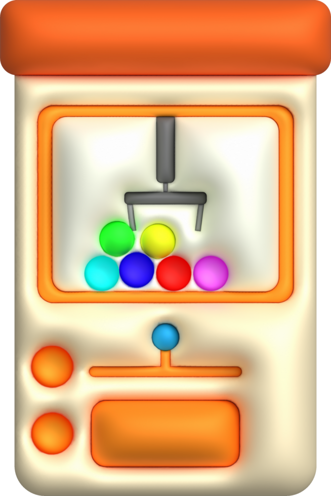 Claw game cabinet 3d icon Get the ball out of the game machine. png