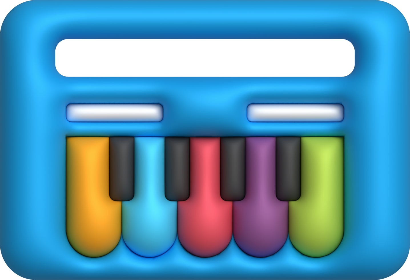 3d icon electrical toy piano keyboard. Kids musical electronic. Funny children's toy png