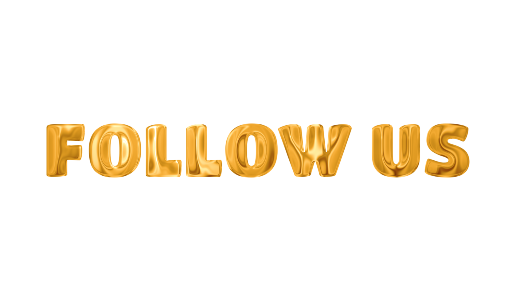 Text FOLLOW US golden 3d digital technology png