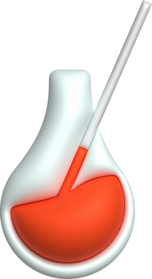 3d icoon. geïsoleerd fles of fles voor chemie. laboratorium glaswerk voor medisch of wetenschappelijk onderwijs .minimalistisch stijl pictogrammen png