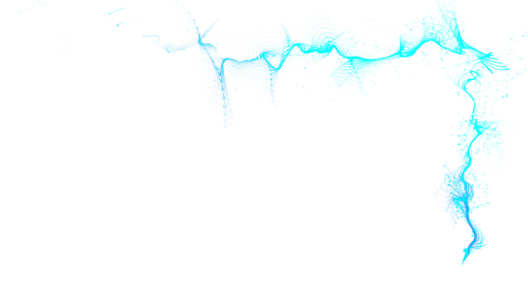 3D abstract digital technology blue light particles wave png