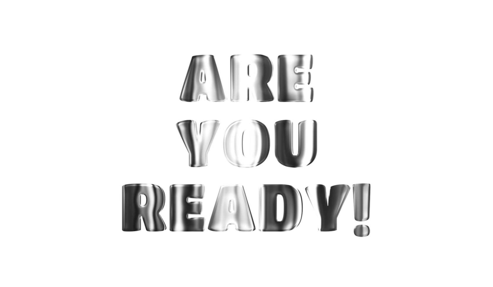 Text ARE YOU READY golden 3D digital technology png