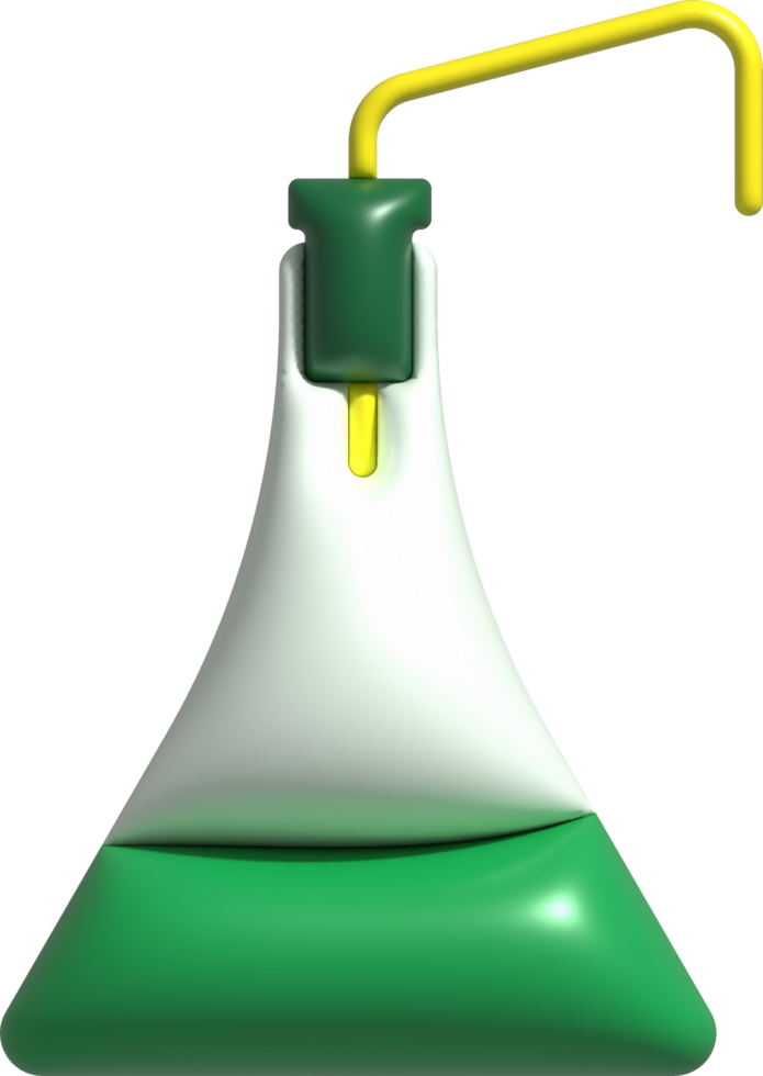 3d icoon. geïsoleerd fles of fles voor chemie. laboratorium glaswerk voor medisch of wetenschappelijk onderwijs .minimalistisch stijl pictogrammen png