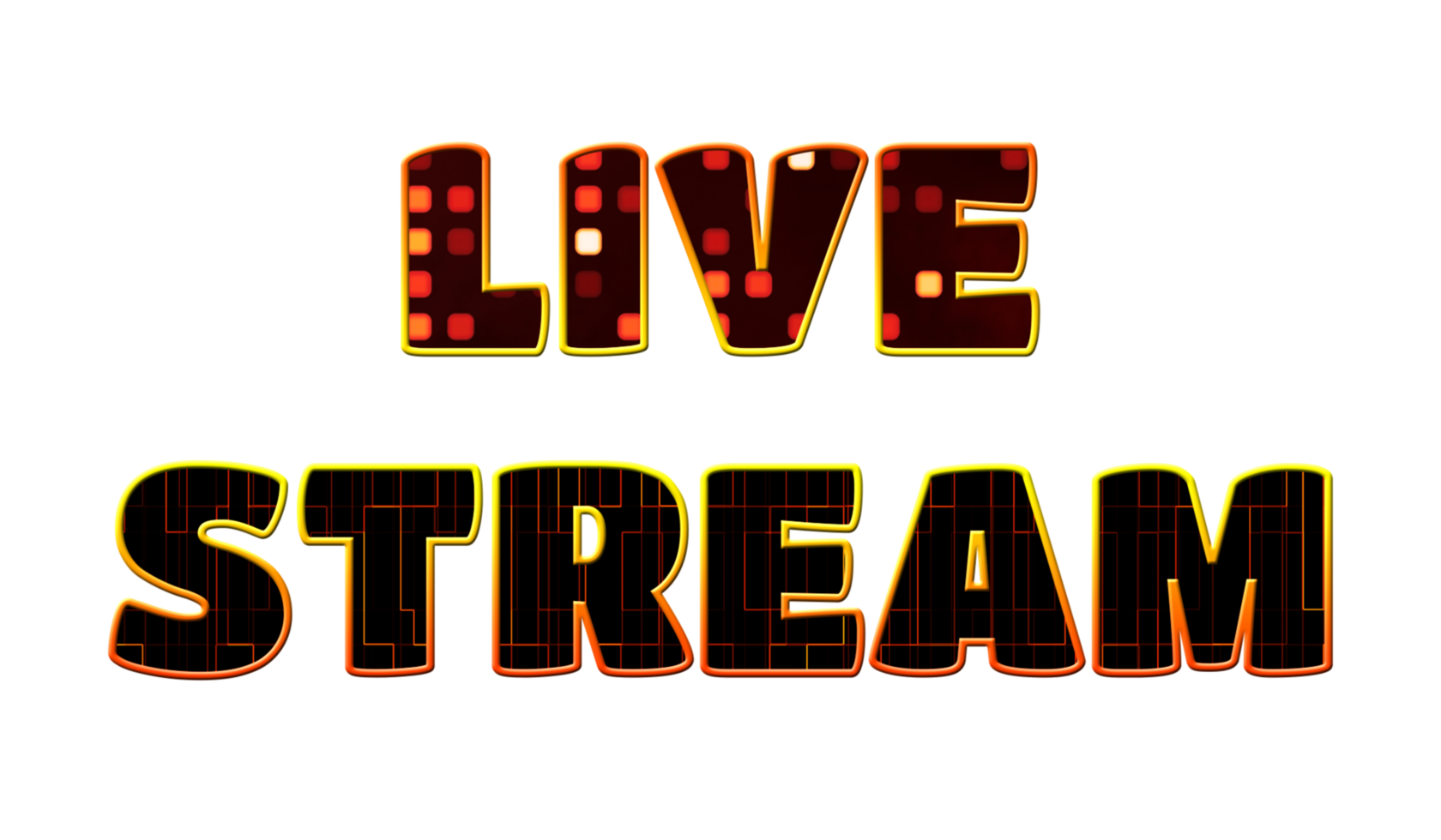 Text LIVE STREAM 3d digital technology png