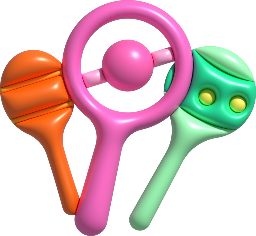 3d icon. rattles for newborn babies. Infants care products,items.Maternity and childhood accessories. png