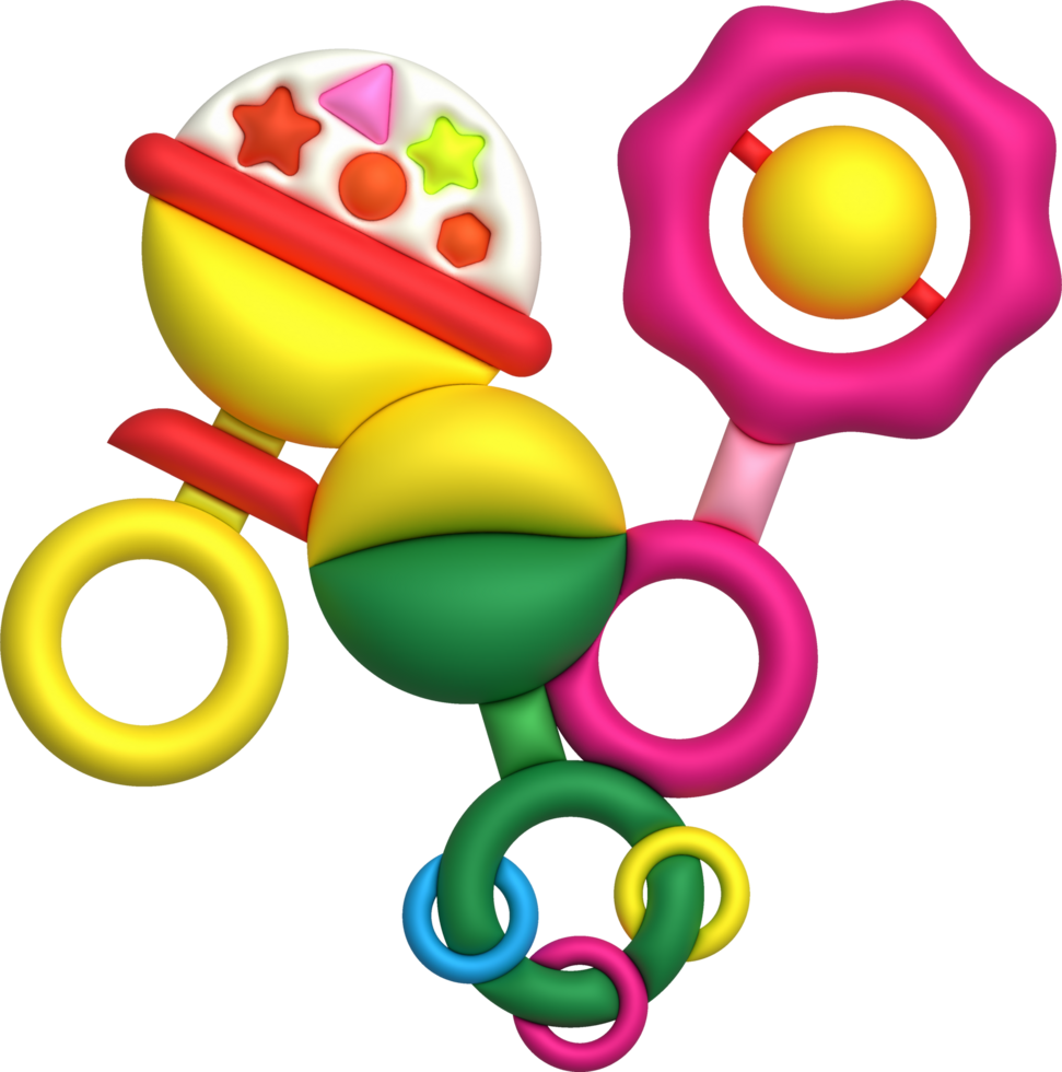3d icon. rattles for newborn babies. Infants care products,items
