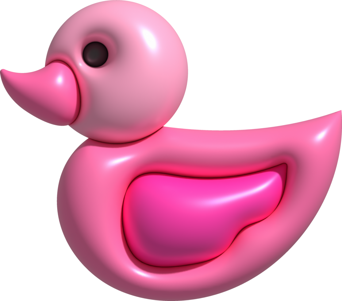 3d icon.Rubber duck or ducky bath toy flat. Cute rubber floating for children. png