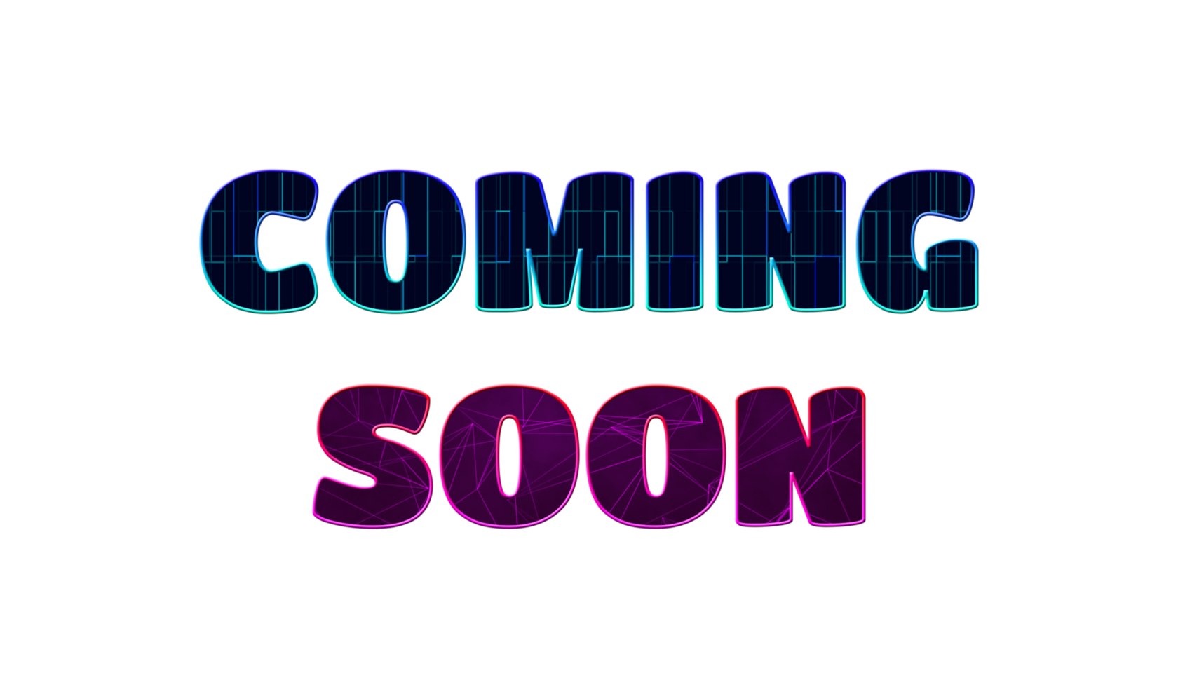 Text COMING SOON 3d digital technology png