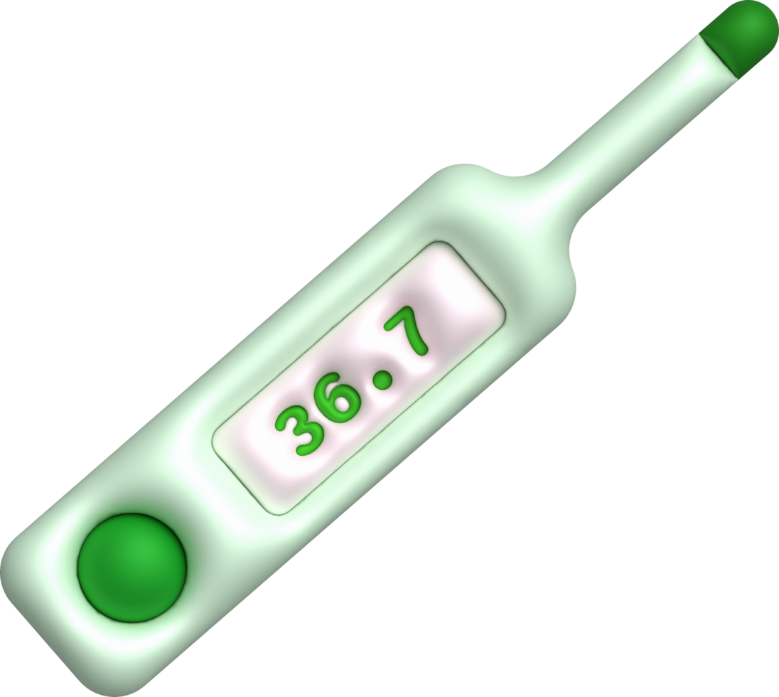 3D icon.Fever temperature measuring device minimalist style illustration png