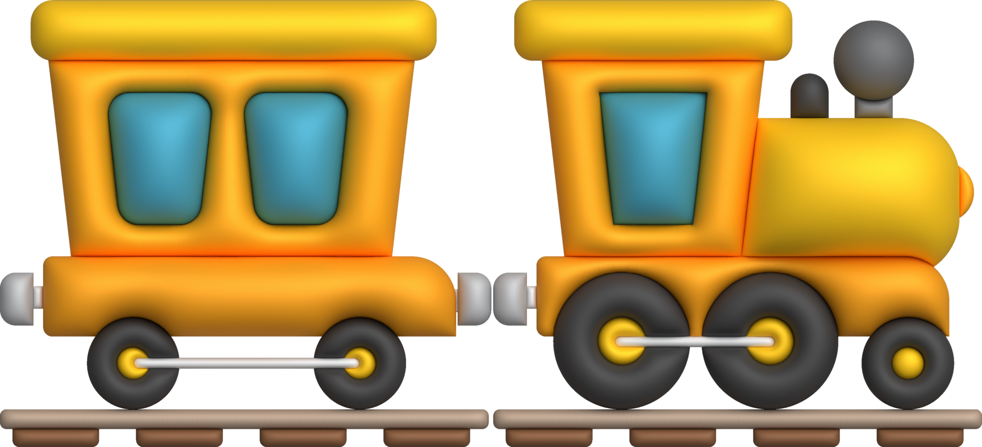 3d icon children's constructor train with trailers. The concept of preschool education. png
