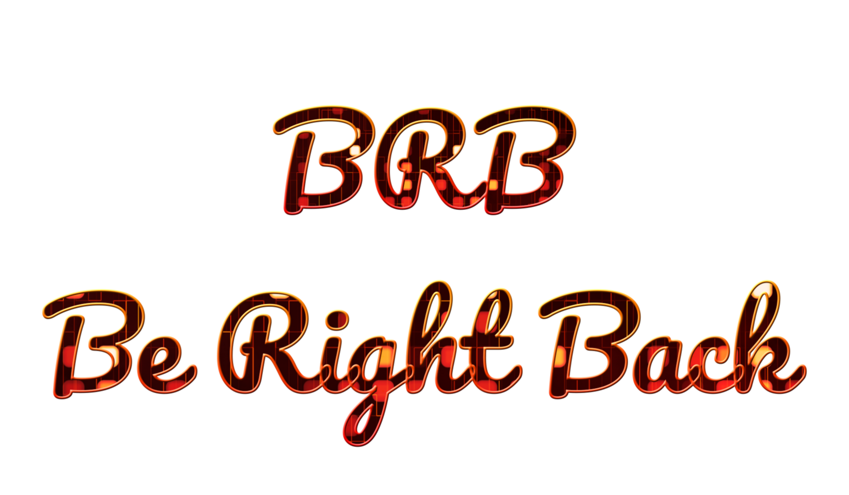 Text Brb Be Right Back 3d Digital Technology 26914778 Png