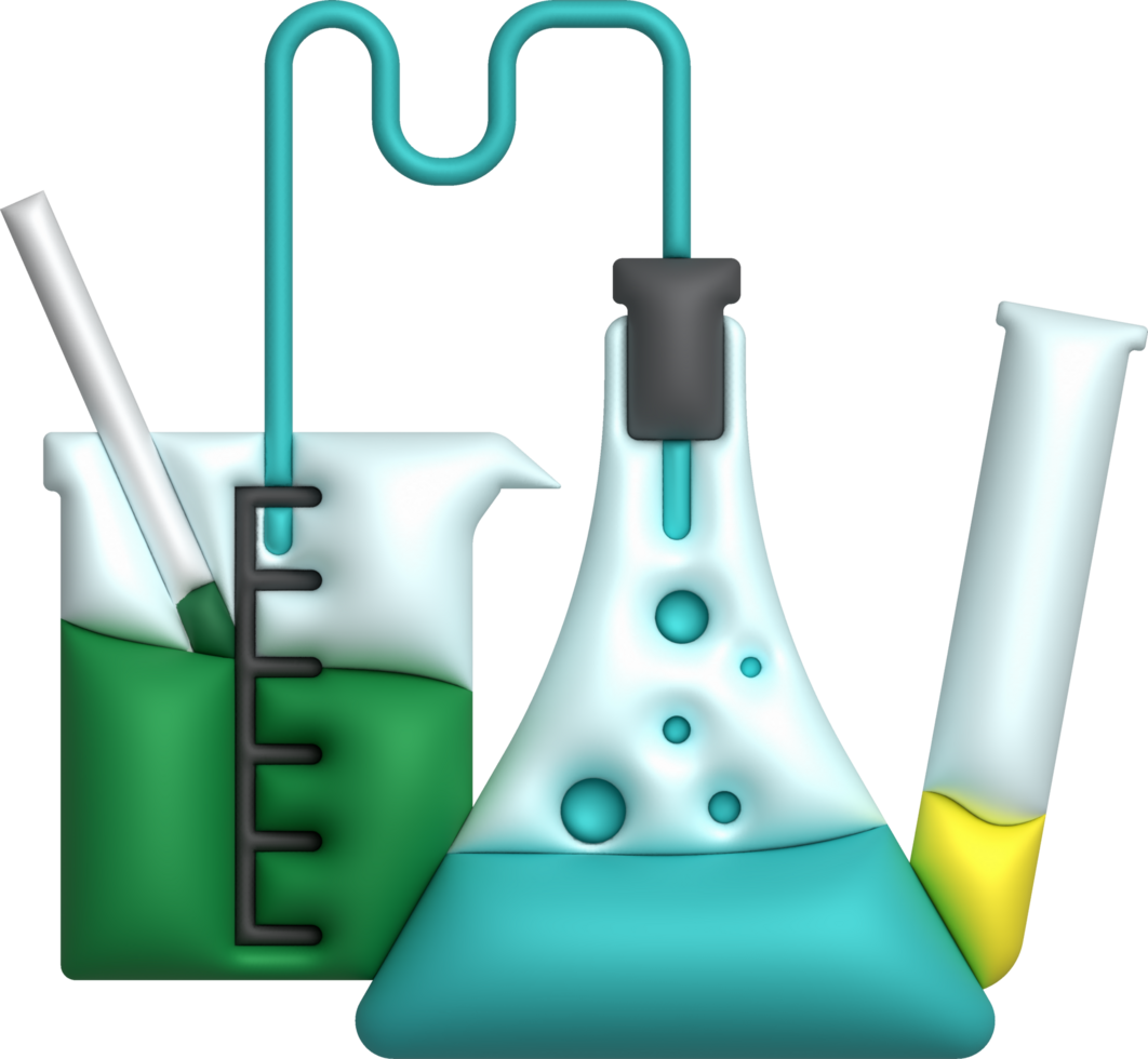 3d Symbol. isoliert Flasche oder Flasche zum Chemie. Labor Glaswaren zum medizinisch oder wissenschaftlich Bildung .minimalistisch Stil Symbole png