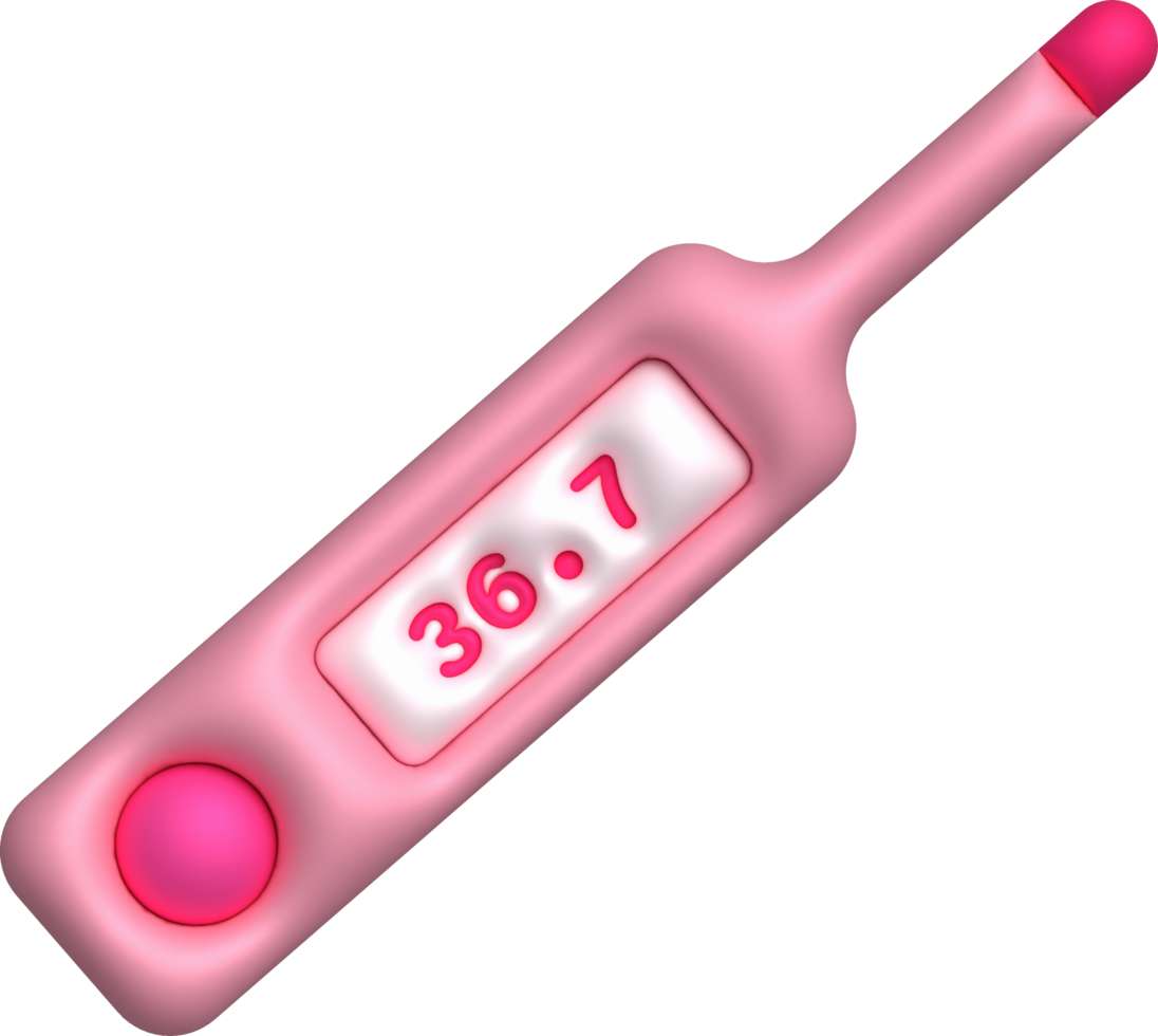 3D icon.Fever temperature measuring device minimalist style illustration png