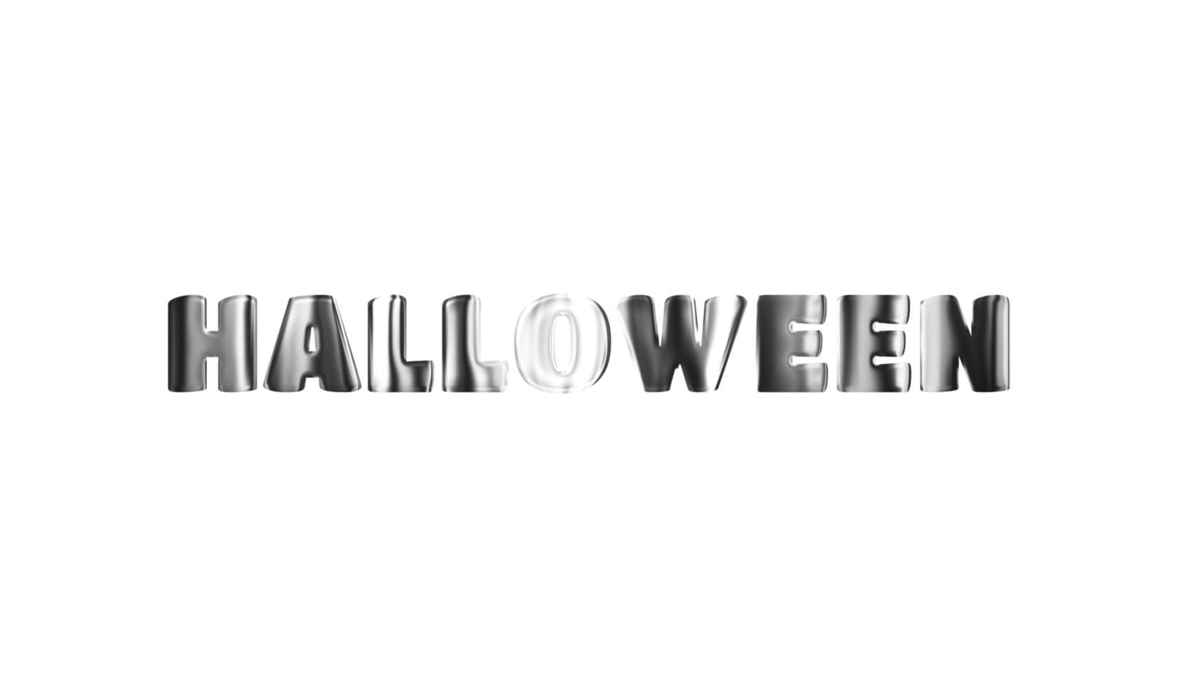 Text Halloween silver 3D digital technology png