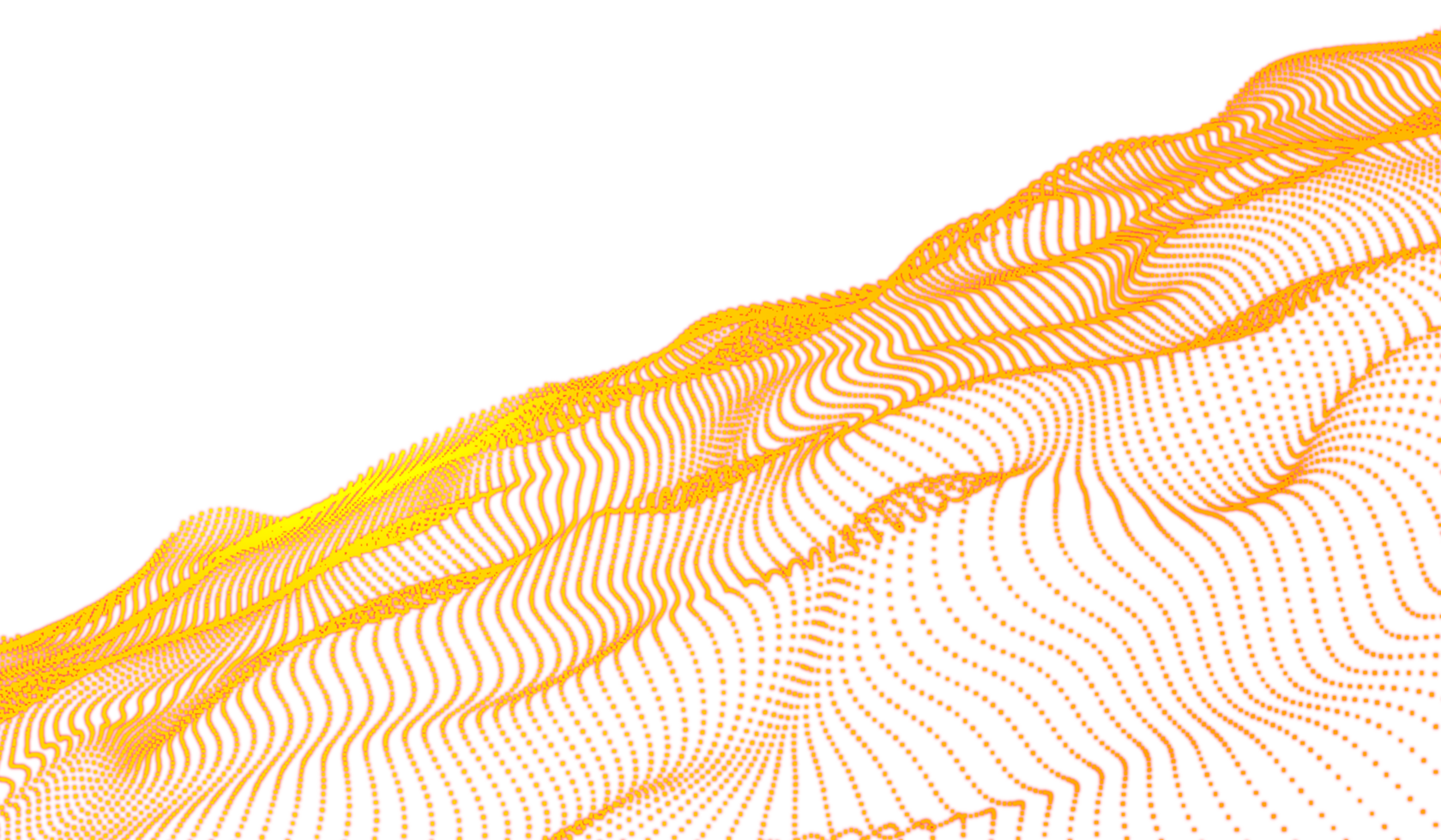3D abstract digital technology yellow-orange light particles wave png