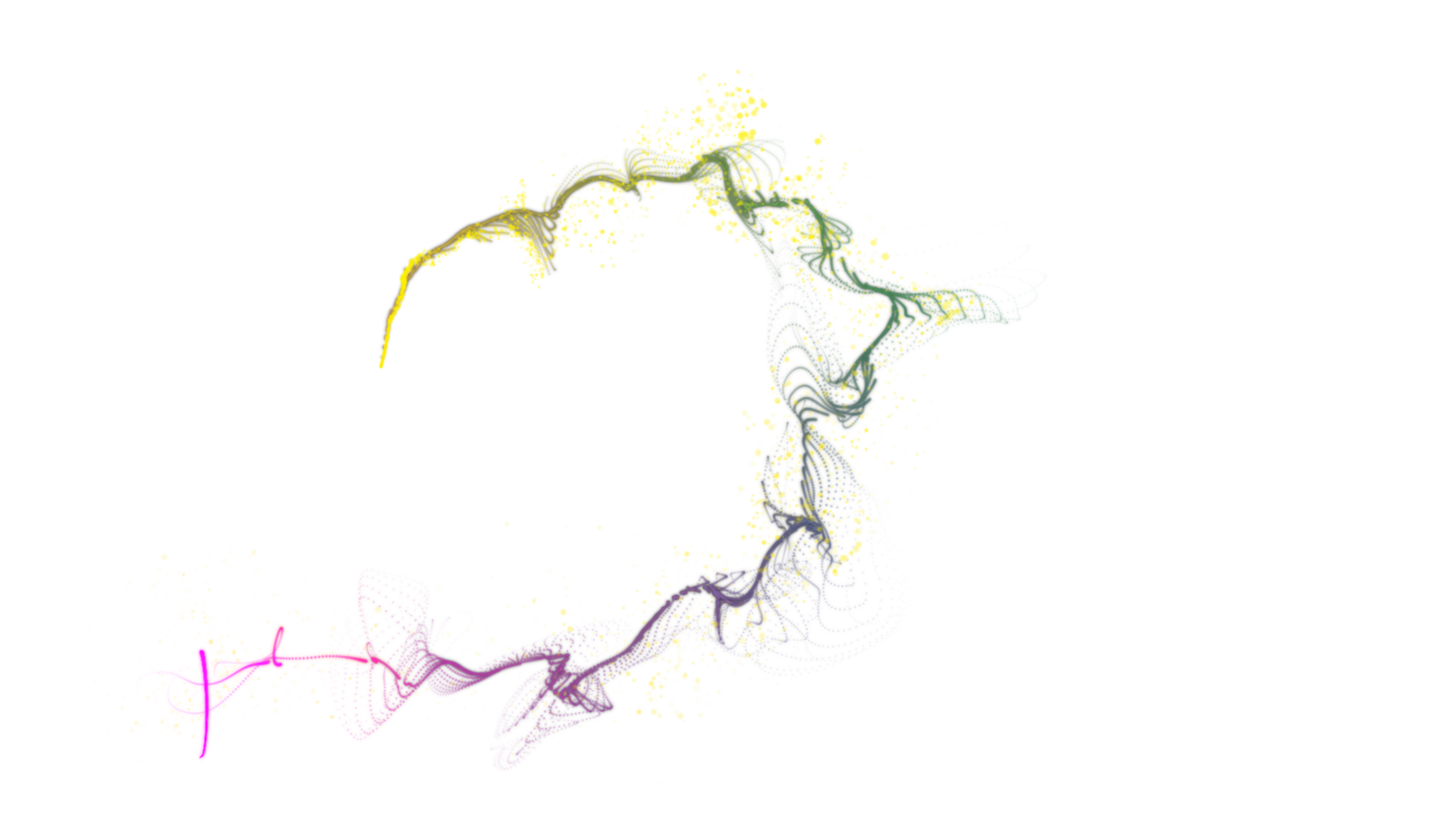 3D abstract digital technology multicolored particles wave png