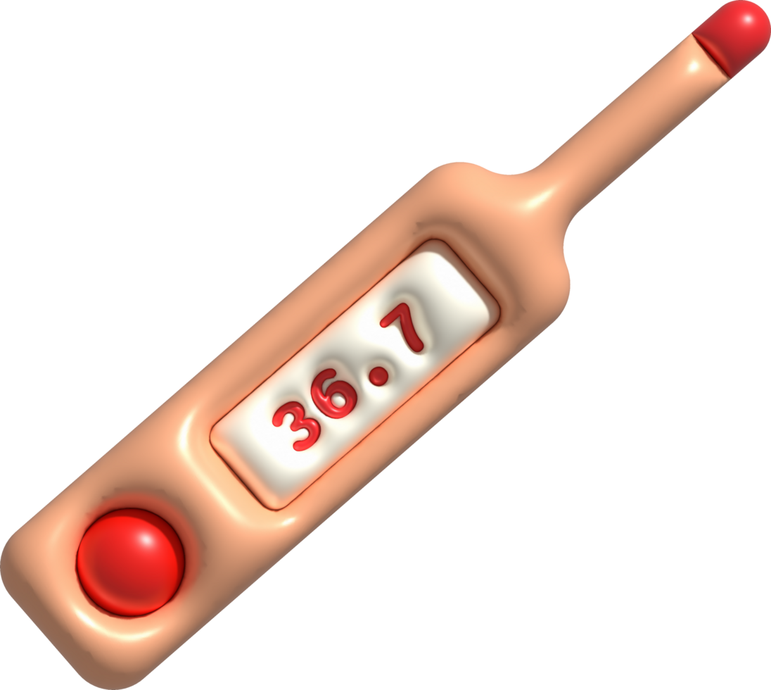 3D icon.Fever temperature measuring device minimalist style illustration png