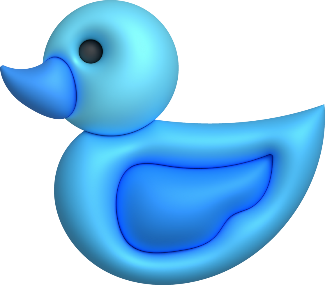 3d icon.Rubber duck or ducky bath toy flat. Cute rubber floating for children. png