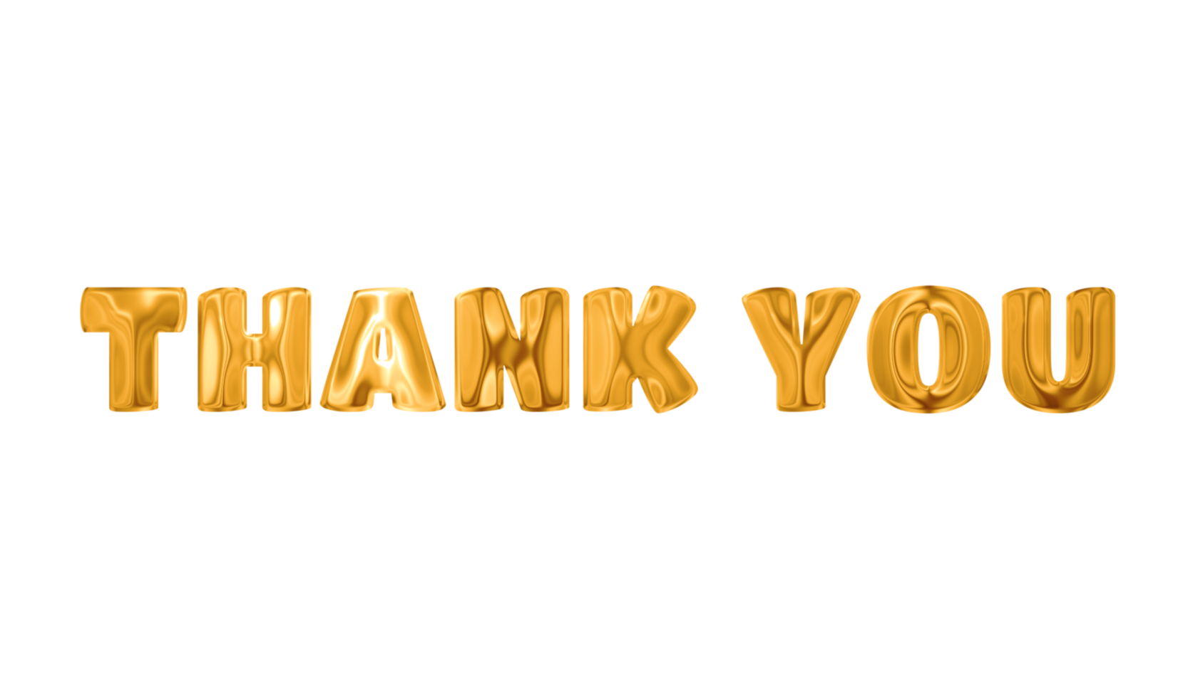 Text THANK YOU golden 3d digital technology png