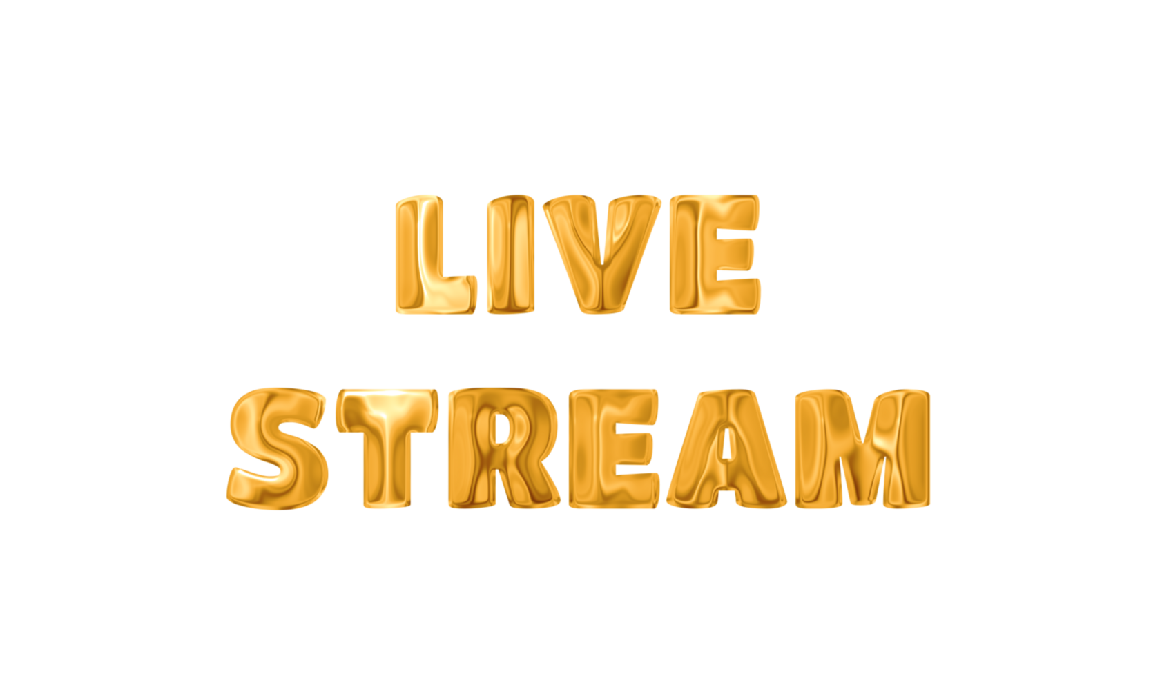 Text LIVE STREAM golden 3d digital technology png