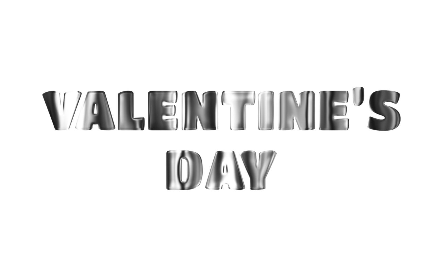 Text valentine's day silver 3D digital technology png