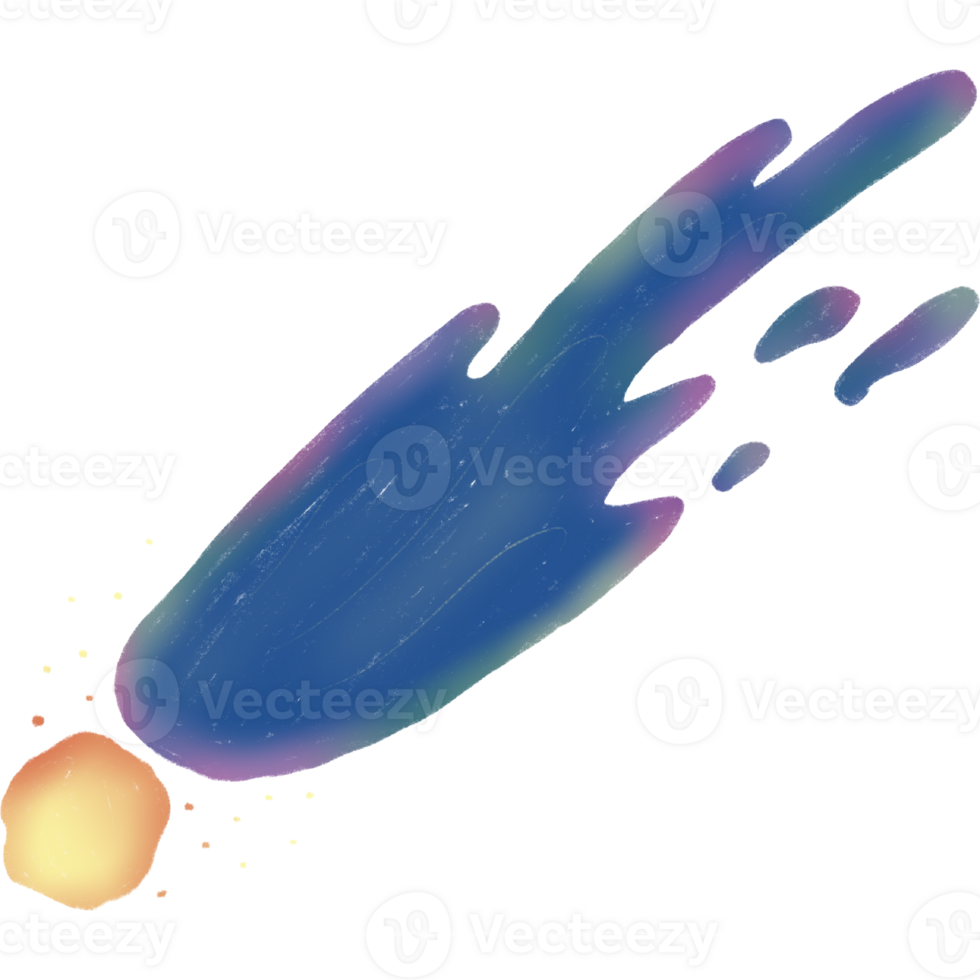 Beautiful shooting star meteor colorful galaxy in universe png