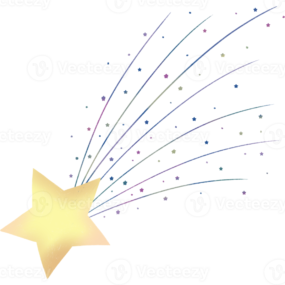Beautiful shooting star meteor colorful galaxy in universe png
