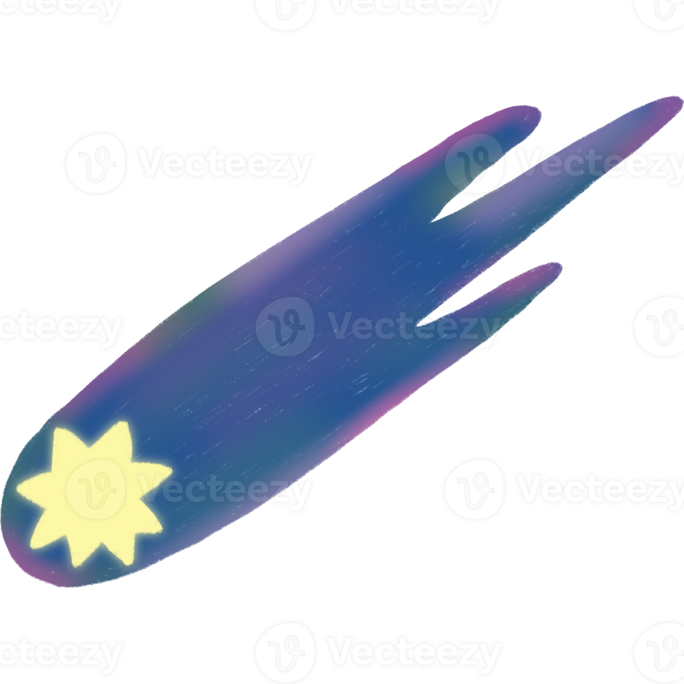 Beautiful shooting star meteor colorful galaxy in universe png